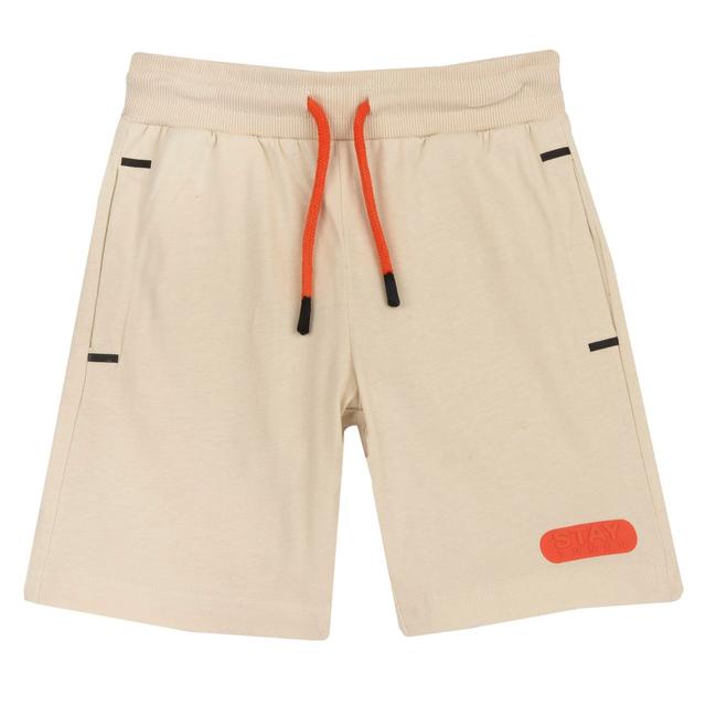 Pantaloni corti verdi in jersey di cotone sostenibile Chicco per bambino, con vita elasticizzata, cordino regolabile e tasche laterali con stampa effetto rilievo. | Chicco