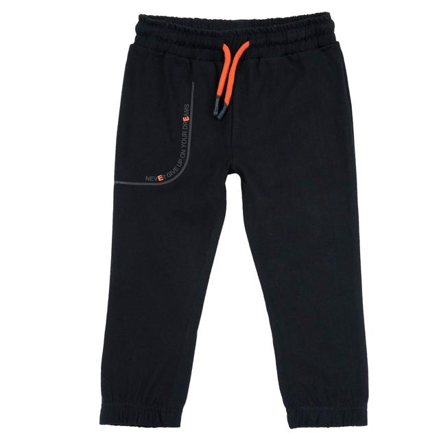 Pantaloni jogger lunghi Chicco verdi in morbido jersey di cotone pesante, con vita elasticizzata, cordino regolabile e stampa a rilievo frontale. | Chicco