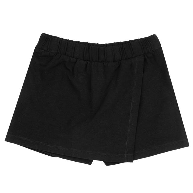 Pantaloni corti blu effetto gonna Chicco per bambina in jersey elasticizzato con vita e pannello frontale che simula una gonna, realizzati in cotone sostenibile certificato Oeko-Tex. | Chicco