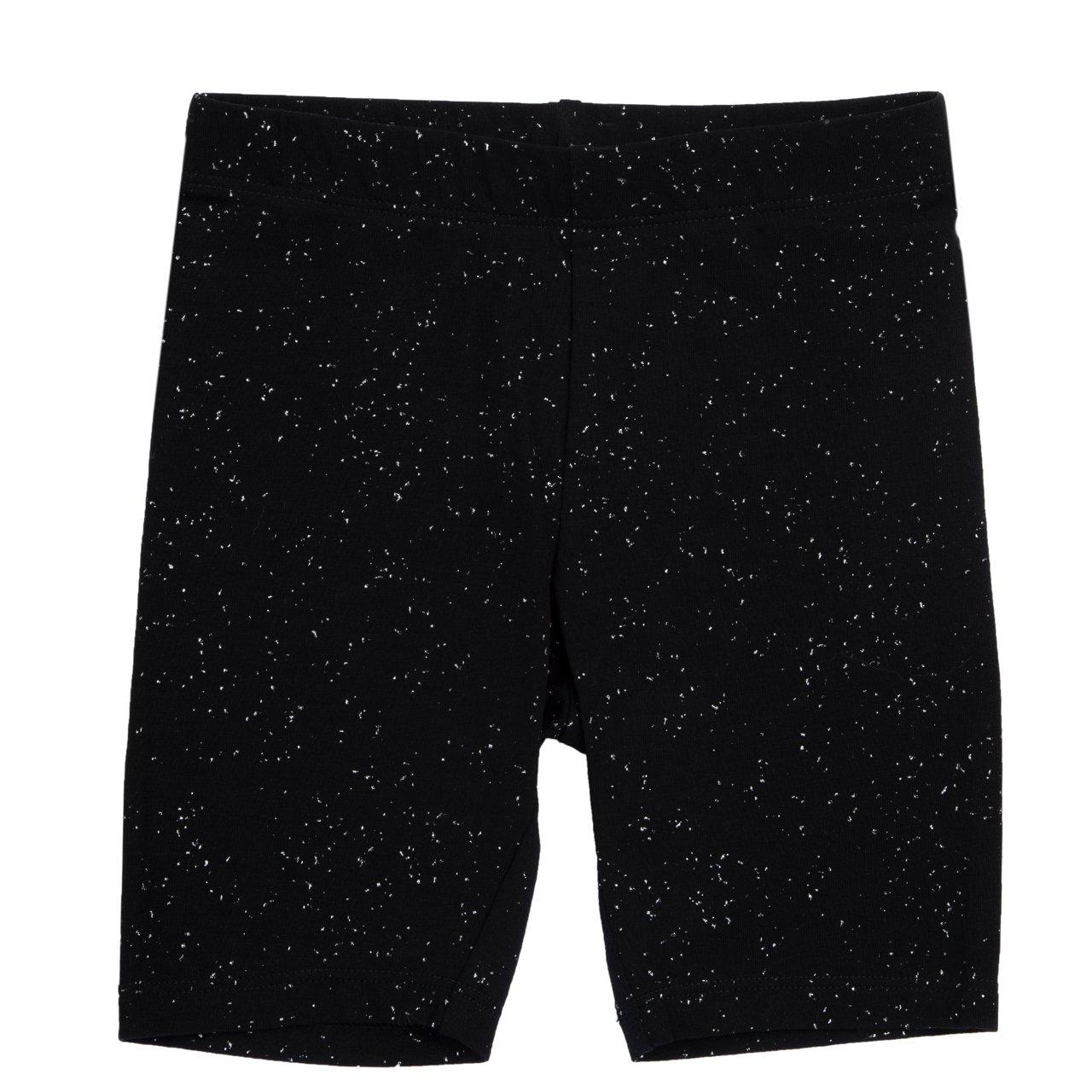 Pantaloni corti ciclista neri stampati per bambina, in jersey elasticizzato con vita comoda e stampa spray lucida. | Chicco