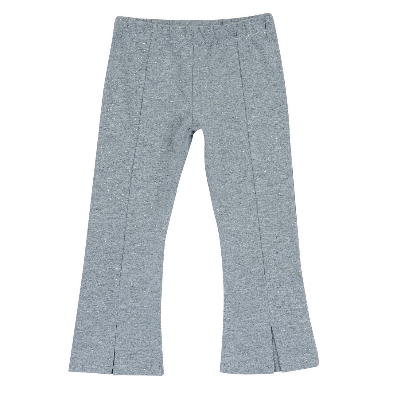 Leggings svasati grigi Chicco per bambina con stampa spray lucida effetto zampetta e vita elasticizzata, realizzati in cotone sostenibile, poliestere ed elastan. | Chicco