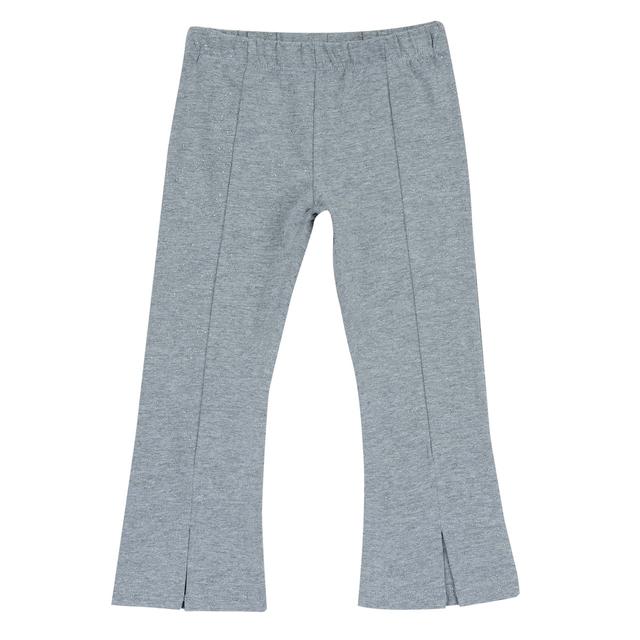 Leggings svasati grigi Chicco per bambina con stampa spray lucida effetto zampetta e vita elasticizzata, realizzati in cotone sostenibile, poliestere ed elastan. | Chicco