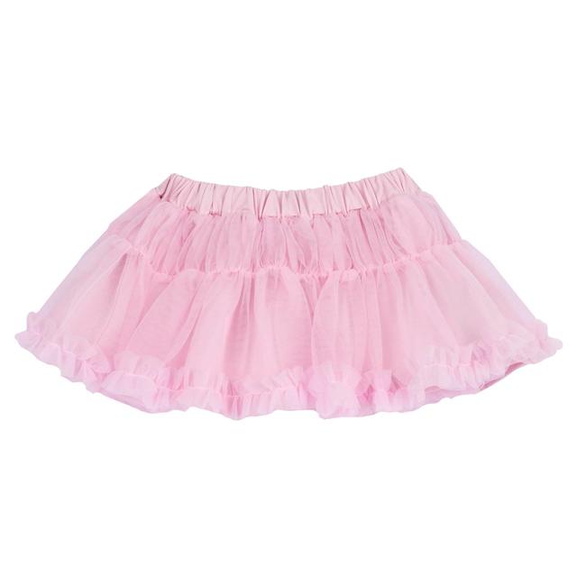 Gonna a balze rosa in tulle e jersey elasticizzato per bambina Chicco, con vita comoda e fodera in cotone Oeko-Tex. | Chicco