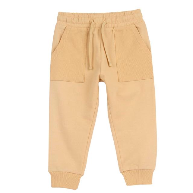 Pantaloni lunghi rosa in felpa di misto cotone biologico Chicco, modello unisex con vestibilità baggy fit, vita elasticizzata e tasche frontali. | Chicco