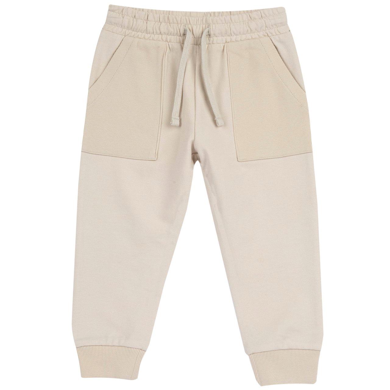 Pantaloni lunghi rosa in felpa di misto cotone biologico Chicco, modello unisex con vestibilità baggy fit, vita elasticizzata e tasche frontali. | Chicco