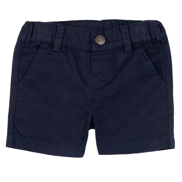 Pantaloni corti bianchi in twill di cotone sostenibile Chicco per bambino, con elastico regolabile in vita e bottone automatico. | Chicco