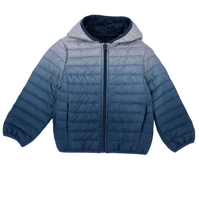 Giubbino imbottito grigio Chicco per bambino con cappuccio, stampa sfumata effetto trapuntato e cerniera con para zip. | Chicco