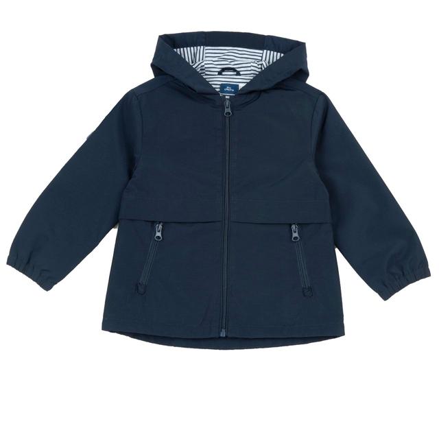 Giubbino antivento blu per bambino Chicco, leggero e impermeabile, con fodera a righe e cerniera di sicurezza. | Chicco