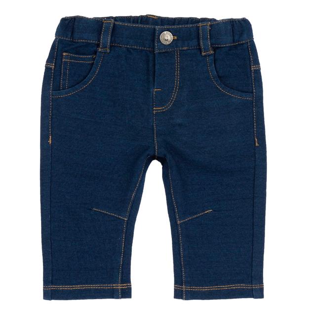 Pantaloni lunghi in felpa denim blu per bambino Chicco, con vita elasticizzata, ideali per primavera/estate. | Chicco