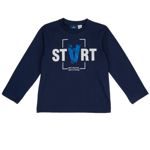 Maglietta a manica lunga bianca in cotone per bambino Chicco con stampa sportiva effetto fotografico, ideale per primavera/estate. | Chicco