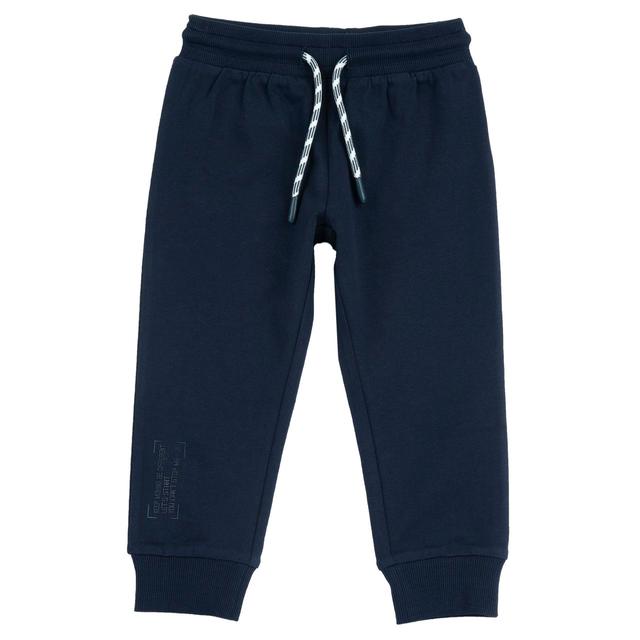 Pantaloni jogger lunghi rossi Chicco in morbido jersey di cotone pesante, con vita elasticizzata e stampa in rilievo sul fondo gamba. | Chicco