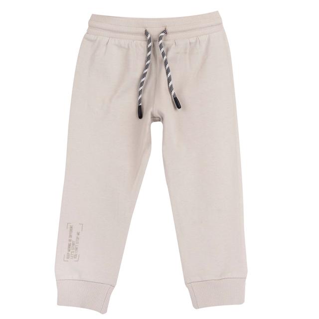 Pantaloni jogger lunghi rossi Chicco in morbido jersey di cotone pesante, con vita elasticizzata e stampa in rilievo sul fondo gamba. | Chicco