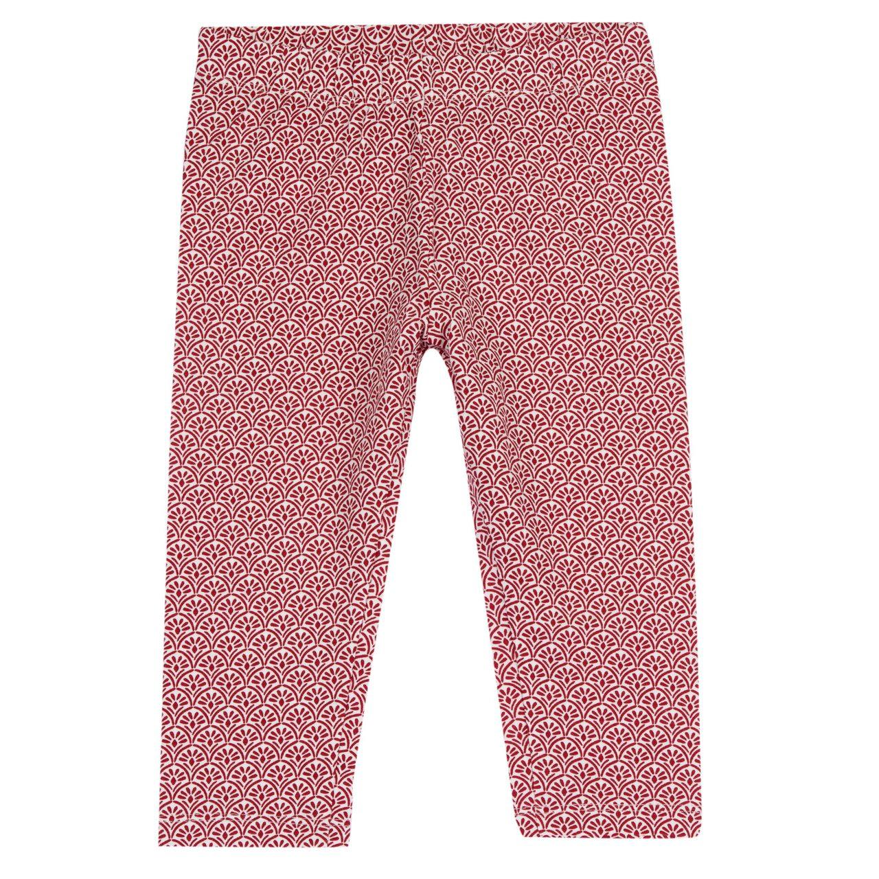 Leggings lunghi fino al polpaccio per bambina con stampa geometrica su sfondo bianco, realizzati in morbido jersey elasticizzato di cotone sostenibile e elastan. | Chicco