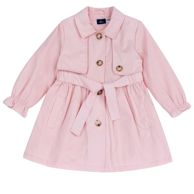 Giacca spolverino impermeabile rosa Chicco per bambina, in misto cotone elasticizzato, con fusciacca in vita e maniche arricciate. | Chicco