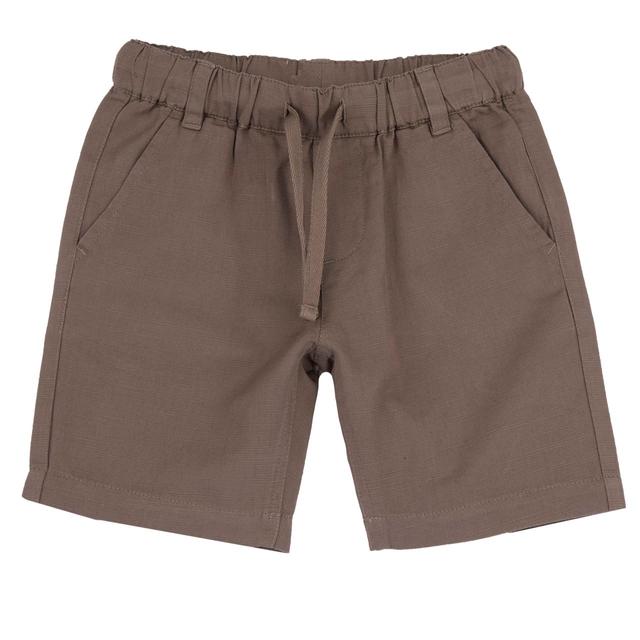 Pantaloni corti beige in cotone fiammato per bambino Chicco, con vita elasticizzata e cordino regolabile, ideali per la primavera/estate. | Chicco