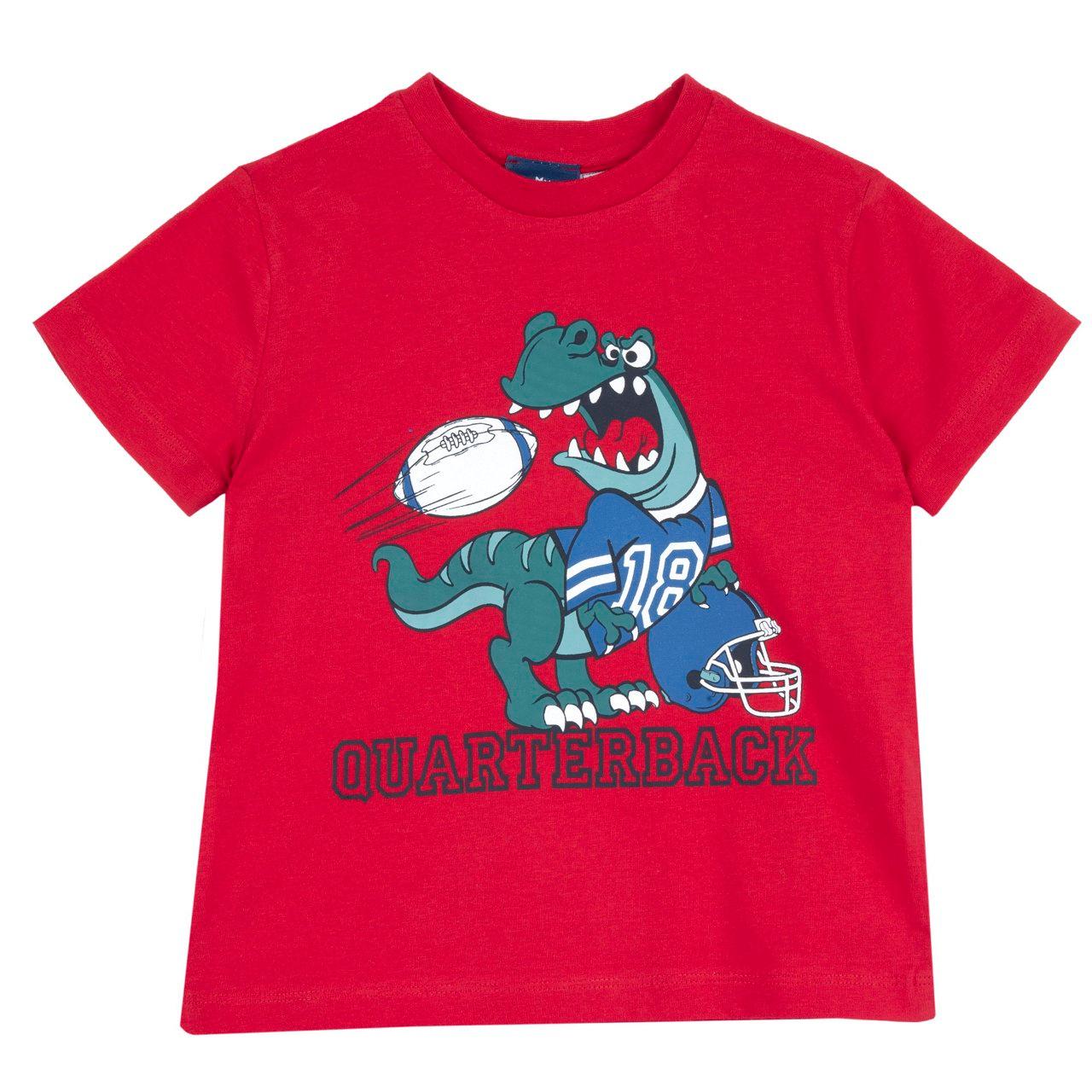 Maglietta a manica corta bianca per bambino con stampa dinosauro, in cotone sostenibile e certificata Oeko-Tex. | Chicco