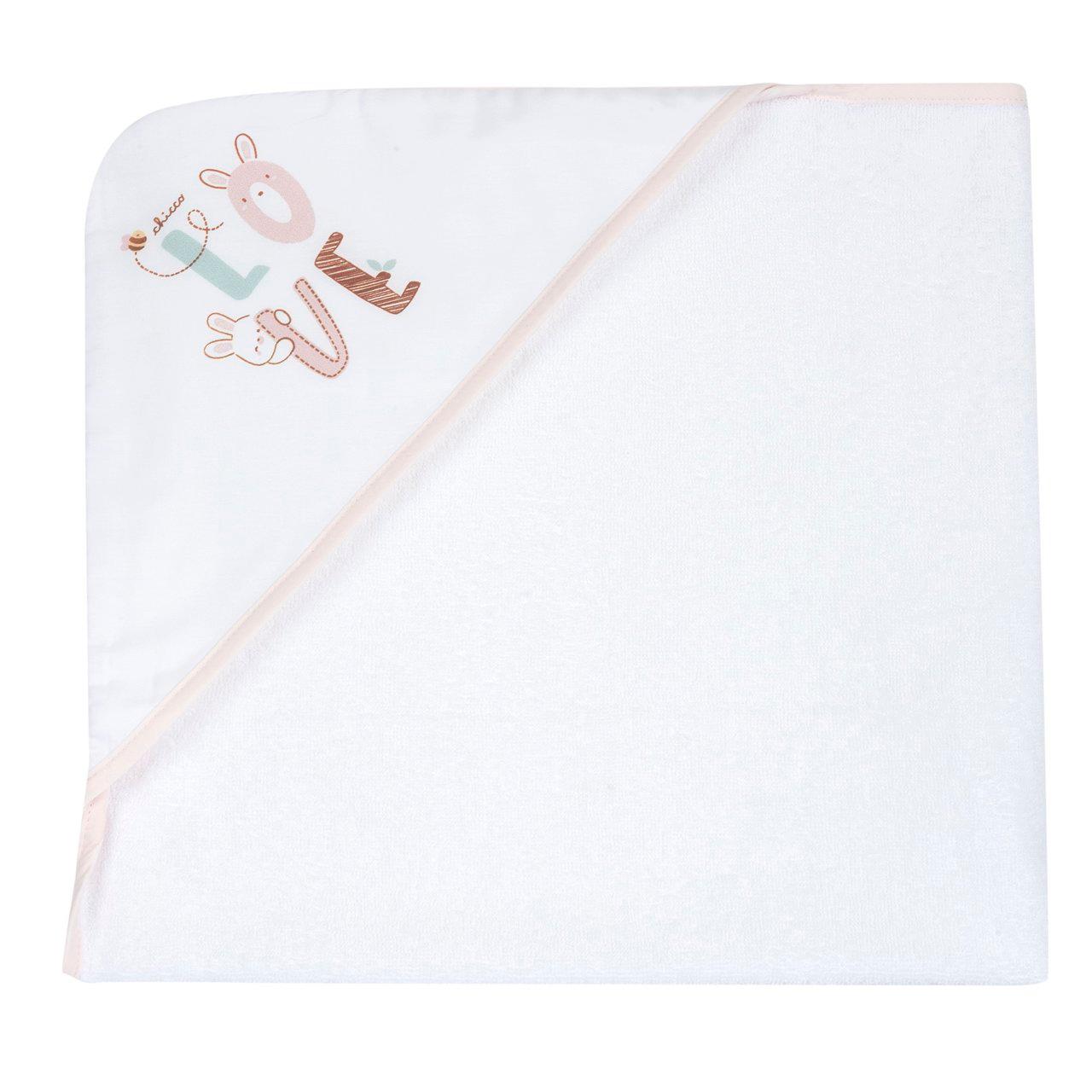 Accappatoio rosa in spugna di cotone per bambina Chicco, certificato Oeko-Tex, ideale per la primavera/estate. | Chicco
