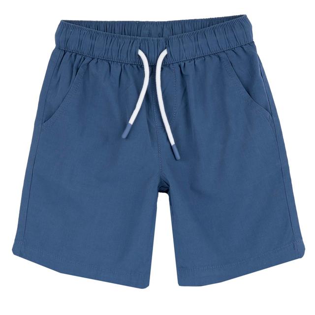 Pantaloni corti blu in popeline di cotone Chicco per bambino con vita elasticizzata e cordino regolabile, ideali per la primavera/estate. | Chicco