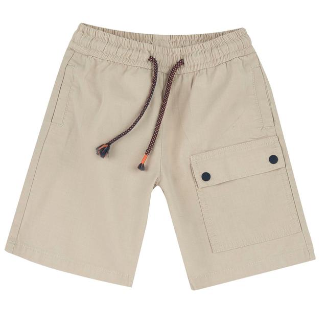 Pantaloni corti bianchi in cotone ripstop per bambino Chicco con vita elasticizzata e cordino regolabile, ideali per la primavera/estate. | Chicco