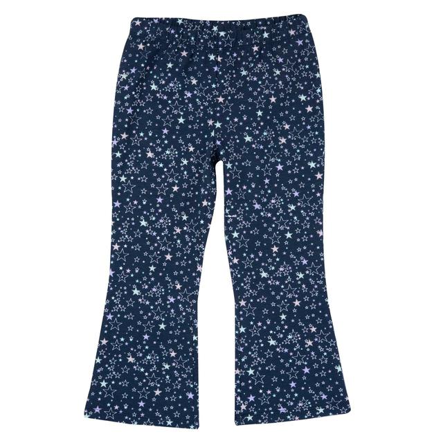 Leggings svasati lunghi per bambina Chicco in jersey elasticizzato blu con stampa fantasia di stelline, vita elasticizzata e cotone sostenibile. | Chicco
