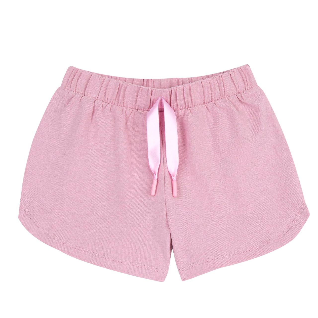 Pantaloni corti viola in jersey elasticizzato per bambina Chicco, con vita elasticizzata e cordino in satin, ideali per la primavera/estate. | Chicco