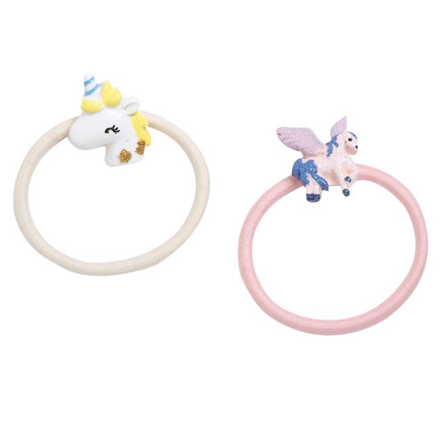 Set due elastici per capelli Chicco per bambina, bianco e rosa con grafica unicorno, ideali per primavera/estate. | Chicco