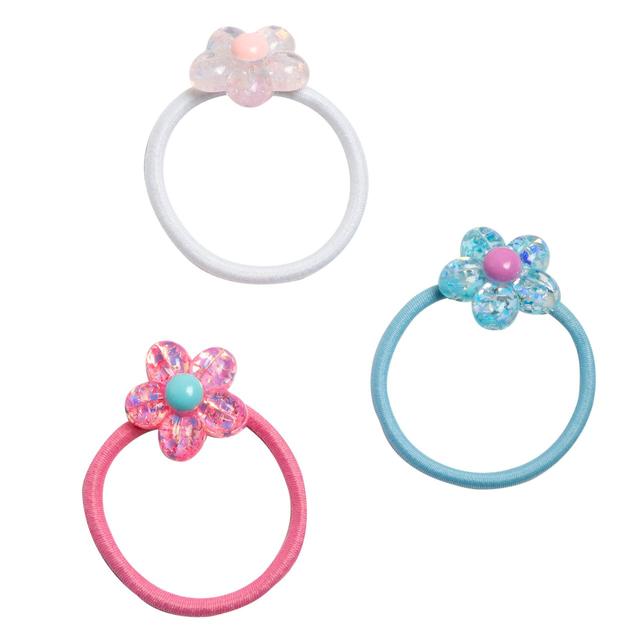 Set tre elastici per capelli Chicco per bambine, con colori assortiti tra cui azzurro, ideali per la primavera/estate e per un'ottima tenuta quotidiana. | Chicco