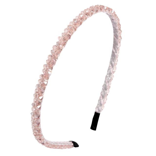 Cerchietto rosa con pietre trasparenti Chicco per bambina, ideale per occasioni speciali primavera/estate, con base in raso bianco e finalini protettivi. | Chicco