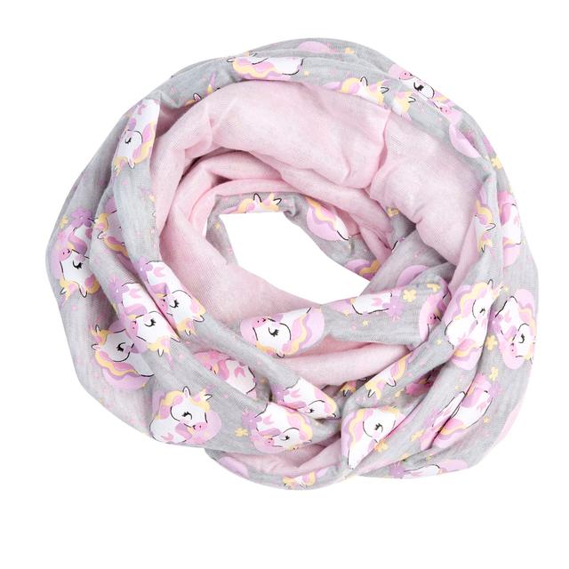 Scaldacollo ad anello reversibile Chicco per bambini con fantasia dinosauri blu e retro grigio mélange, taglia unica. | Chicco