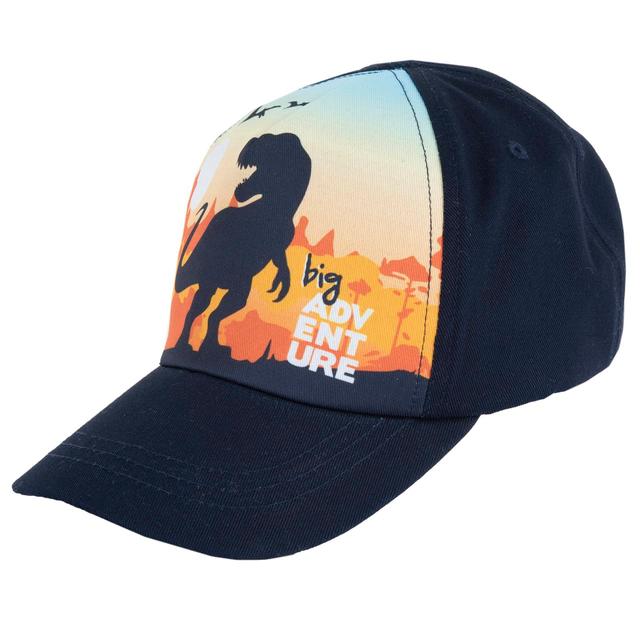 Cappello con visiera blu in twill per bambino Chicco con stampa di dinosauro al centro, ideale per primavera/estate. | Chicco