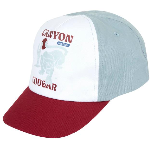 Cappello con visiera Chicco per bambino in twill bianco e azzurro con visiera blu a contrasto e stampa centrale coordinata, regolabile sul retro. | Chicco