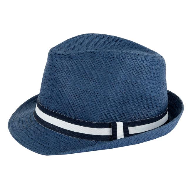 Cappello in paglia stile Panama blu per bambino Chicco, con banda in contrasto, ideale per la primavera/estate. | Chicco