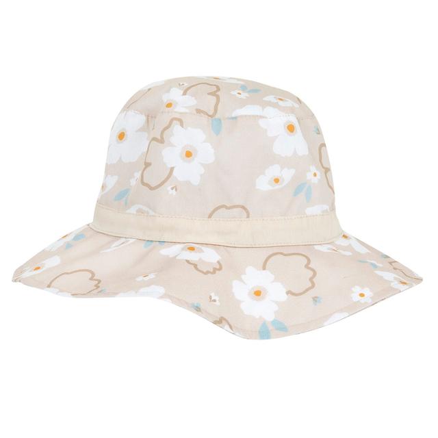 Cappello Chicco bianco per bambina con stampa floreale e fiocco decorativo sul retro, ideale per primavera ed estate. | Chicco