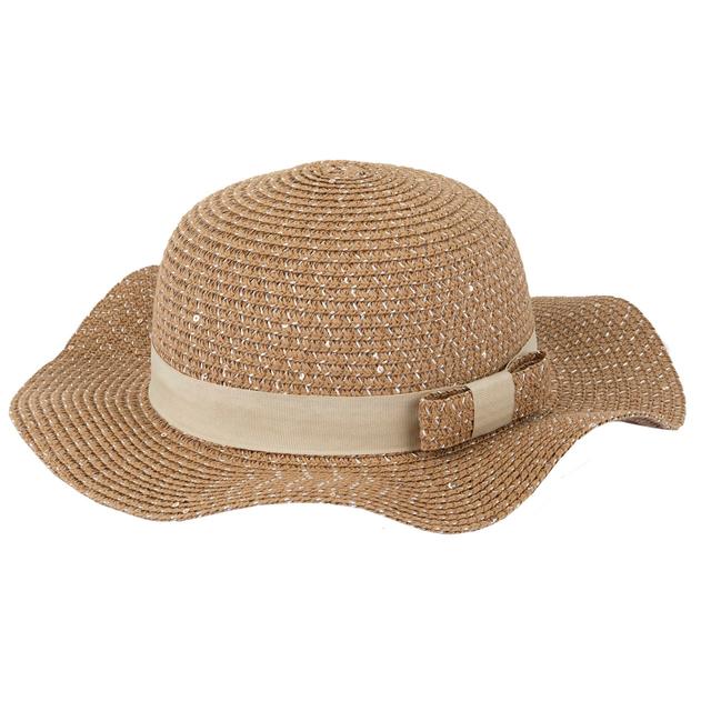 Cappello in paglia écru per bambina Chicco con banda in contrasto e fiocco laterale, ideale per la primavera/estate. | Chicco