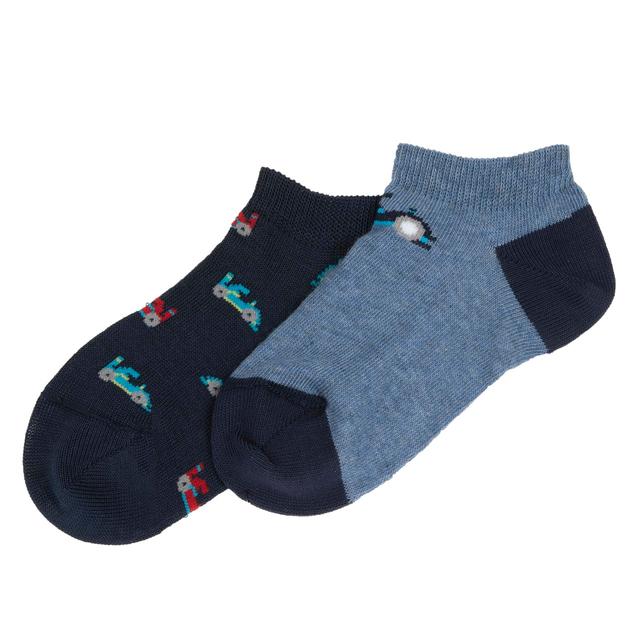 Set due paia fantasmini Chicco per bambino in misto cotone mercerizzato, con disegni jacquard, certificati Oeko-Tex, disponibili in bianco e blu. | Chicco