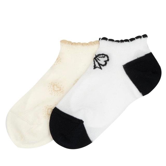 Set due paia fantasmini Chicco per bambina in misto cotone mercerizzato, rosa con cuori luminosi e bianco con pois, ideali per primavera/estate. | Chicco