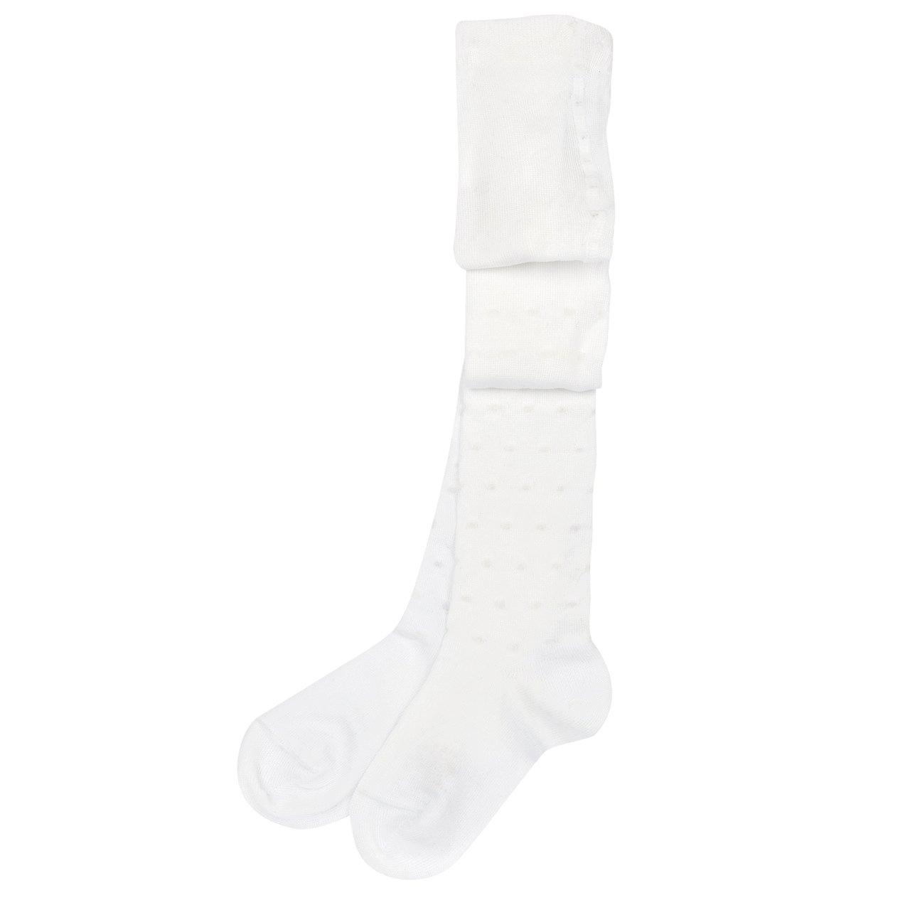 Collant bianco in misto cotone mercerizzato per bambina Chicco, ideali per primavera/estate, certificati Oeko-Tex. | Chicco