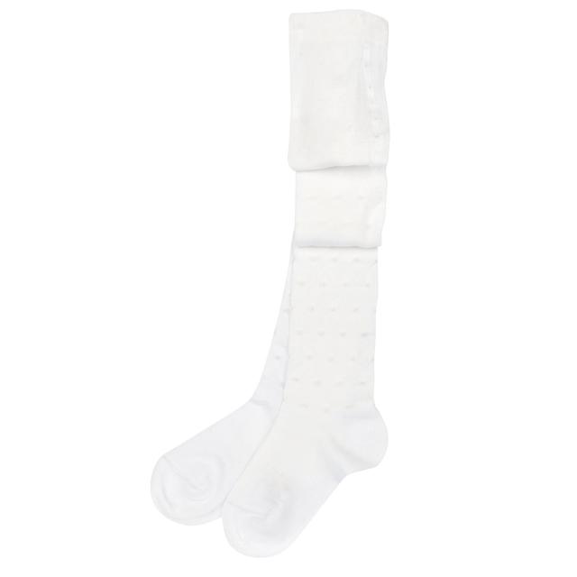 Collant bianco in misto cotone mercerizzato per bambina Chicco, ideali per primavera/estate, certificati Oeko-Tex. | Chicco