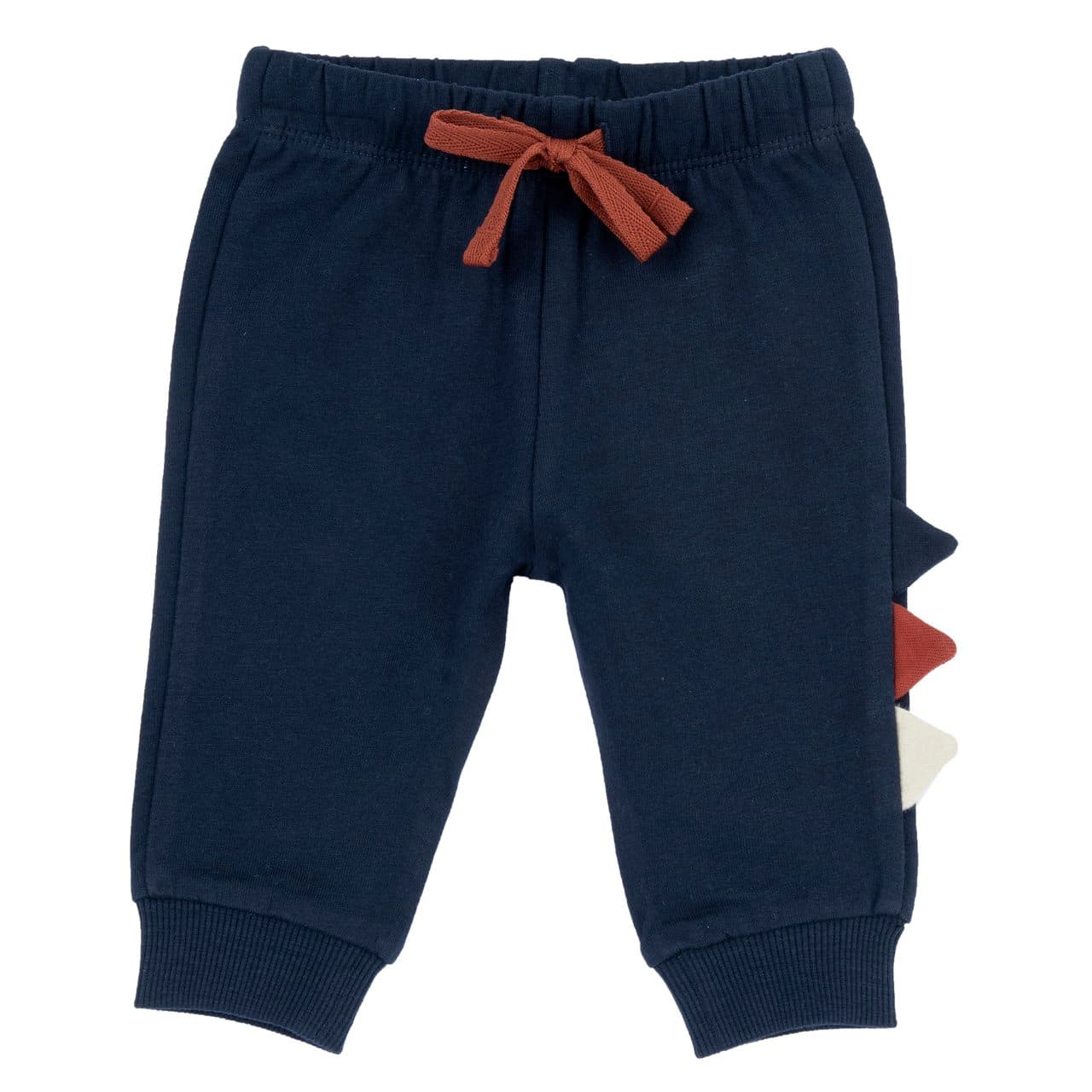 Pantaloni lunghi da bambino Chicco bianchi in felpa non garzata, con inserto laterale a cresta multicolore, vita elasticizzata e polsini a costina. | Chicco