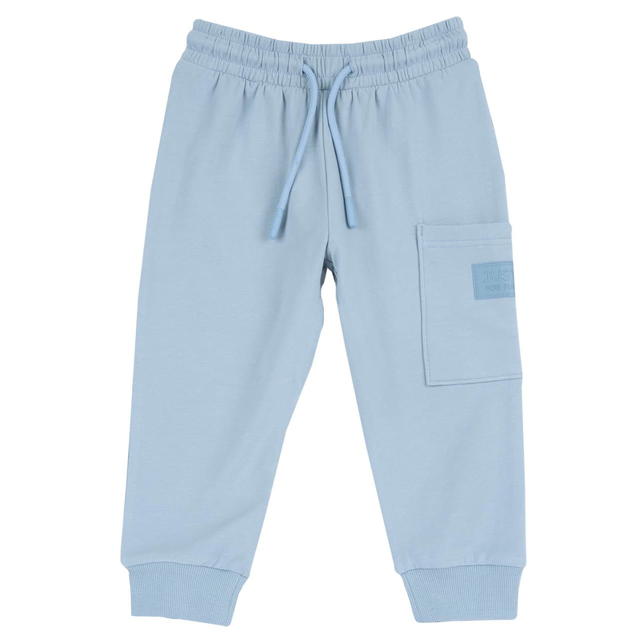 Pantaloni lunghi unisex Chicco rosa in felpa garzata di cotone elasticizzato, con stampa tono su tono in rilievo, vita elasticizzata e tasche. | Chicco
