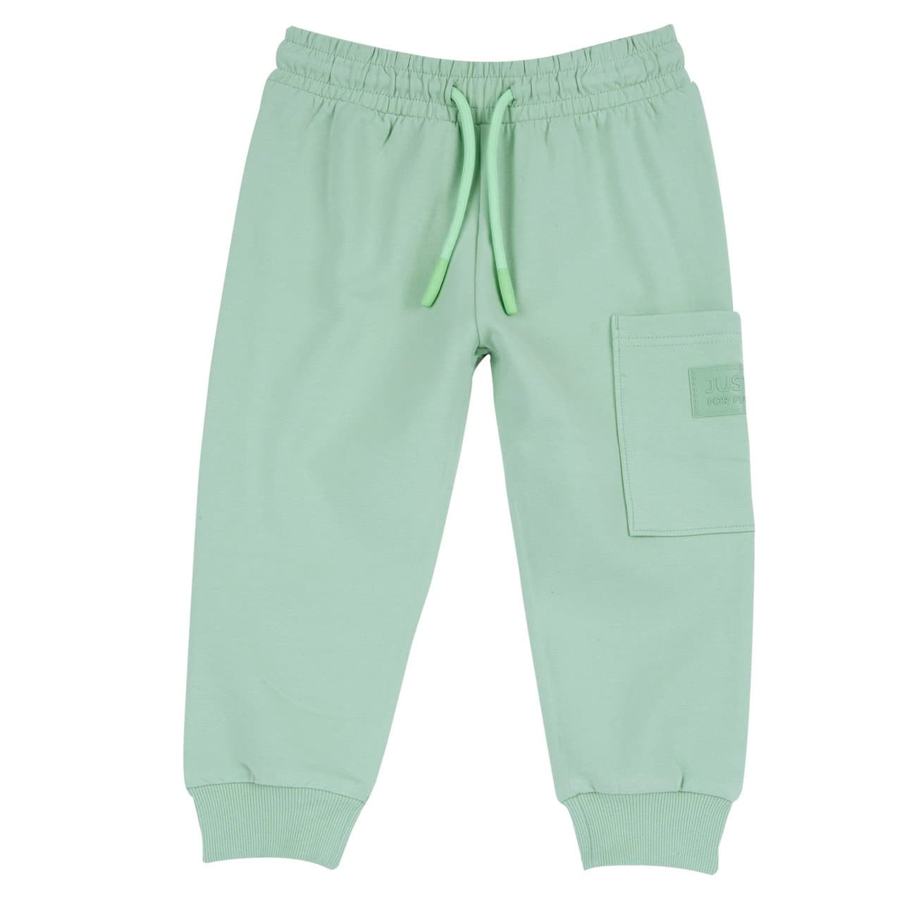 Pantaloni lunghi unisex Chicco rosa in felpa garzata di cotone elasticizzato, con stampa tono su tono in rilievo, vita elasticizzata e tasche. | Chicco