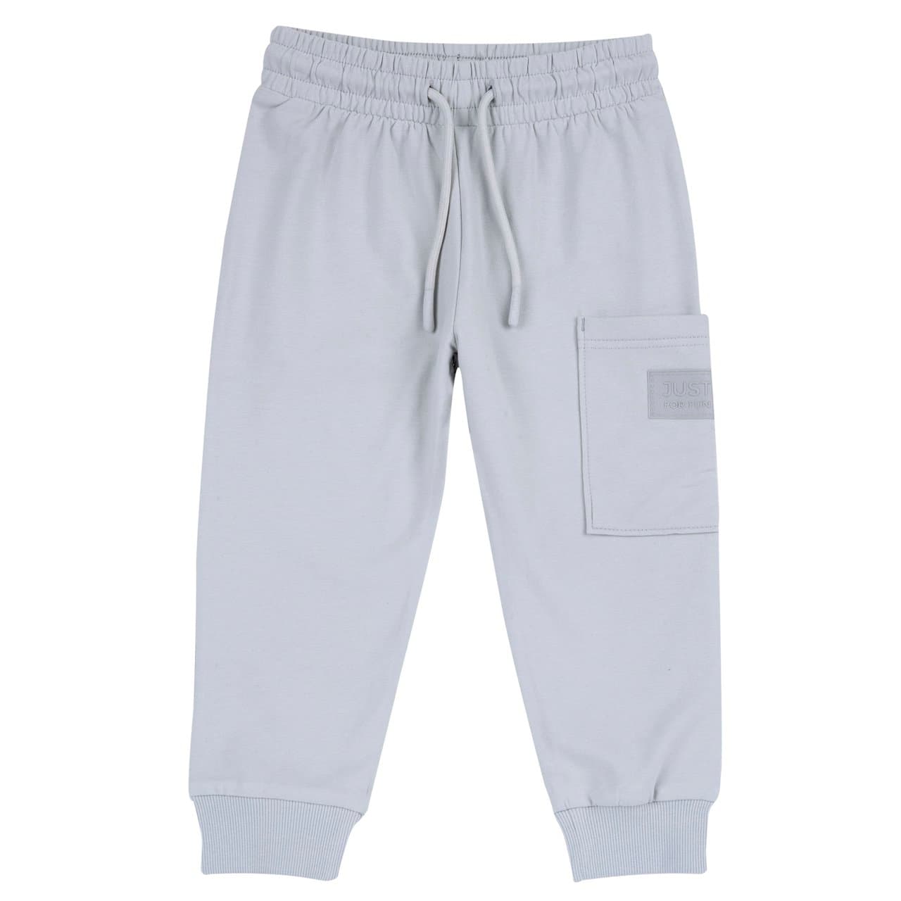 Pantaloni lunghi unisex Chicco rosa in felpa garzata di cotone elasticizzato, con stampa tono su tono in rilievo, vita elasticizzata e tasche. | Chicco