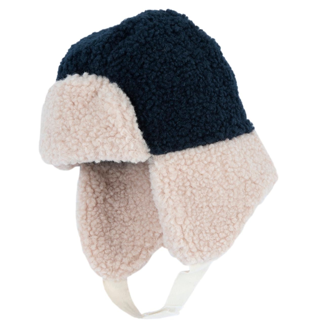 Cappello aviatore Chicco blu per bambino con paraorecchie e fodera in pile, effetto orsetto, ideale per autunno/inverno. | Chicco
