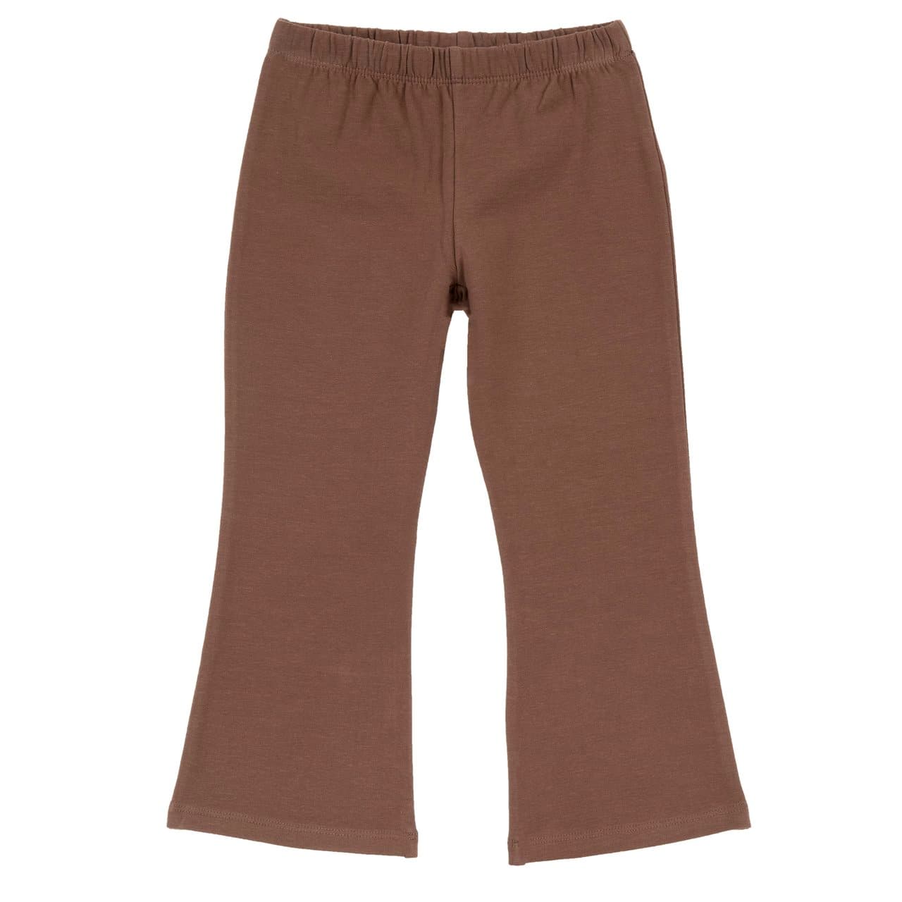 Leggings svasati da bambina Chicco in felpa elasticizzata di cotone marrone, ideali per l'autunno/inverno, con vita elasticizzata e certificazione Oeko-Tex. | Chicco