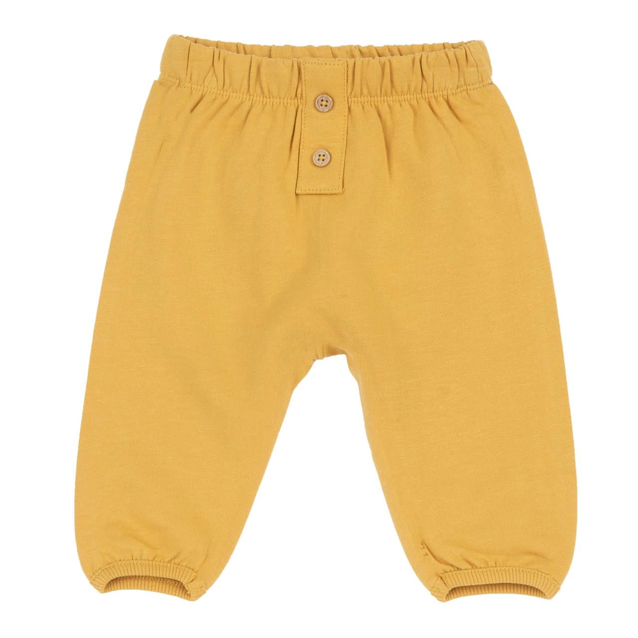 Pantaloni lunghi in felpa azzurra Chicco per bambino, con vita elasticizzata e finta apertura frontale con bottoncini effetto legno, ideali per l'autunno/inverno. | Chicco