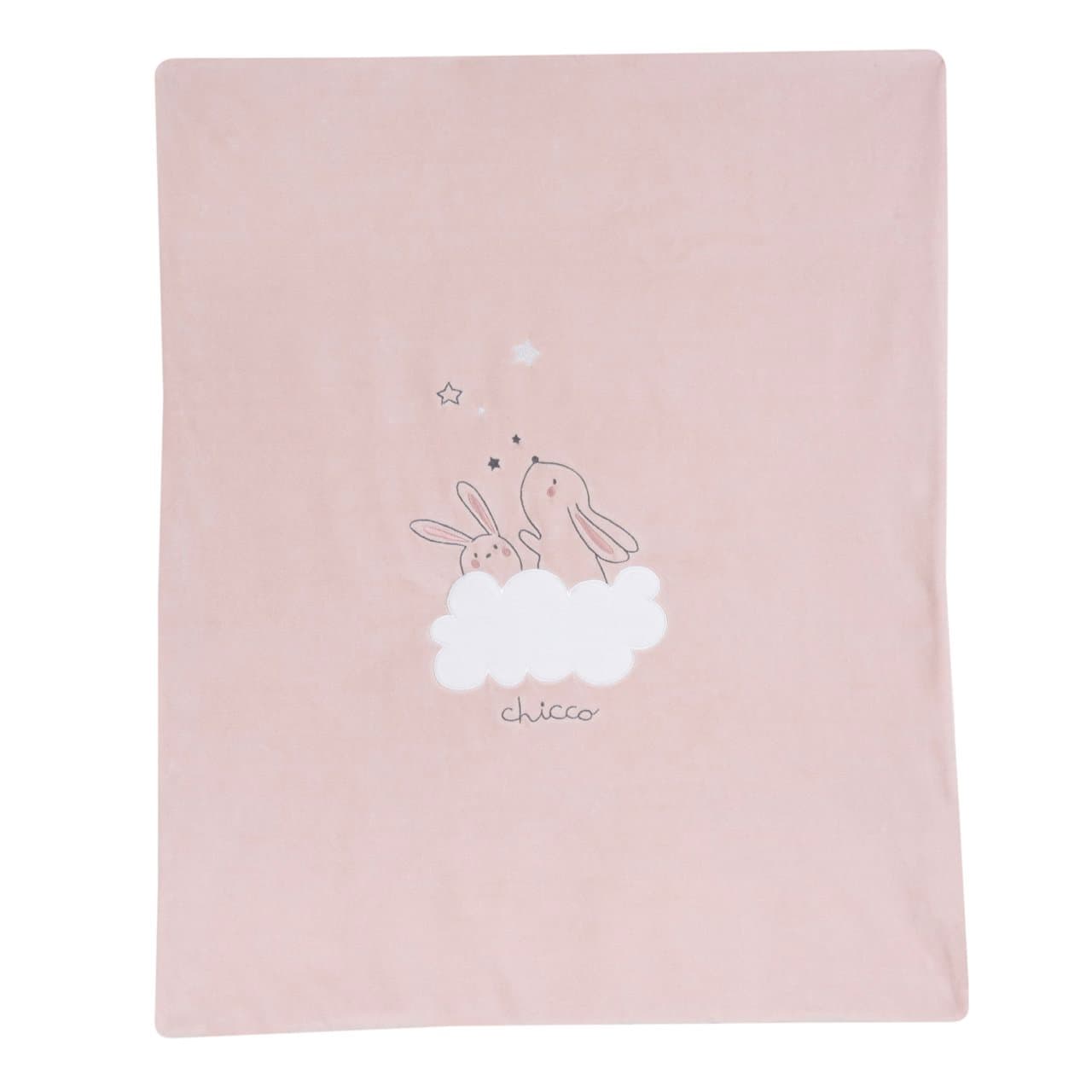 Coperta per carrozzina Chicco in ciniglia rosa, misura 80x64 cm, con grafica, applicazione e ricamo, ideale per autunno/inverno. | Chicco