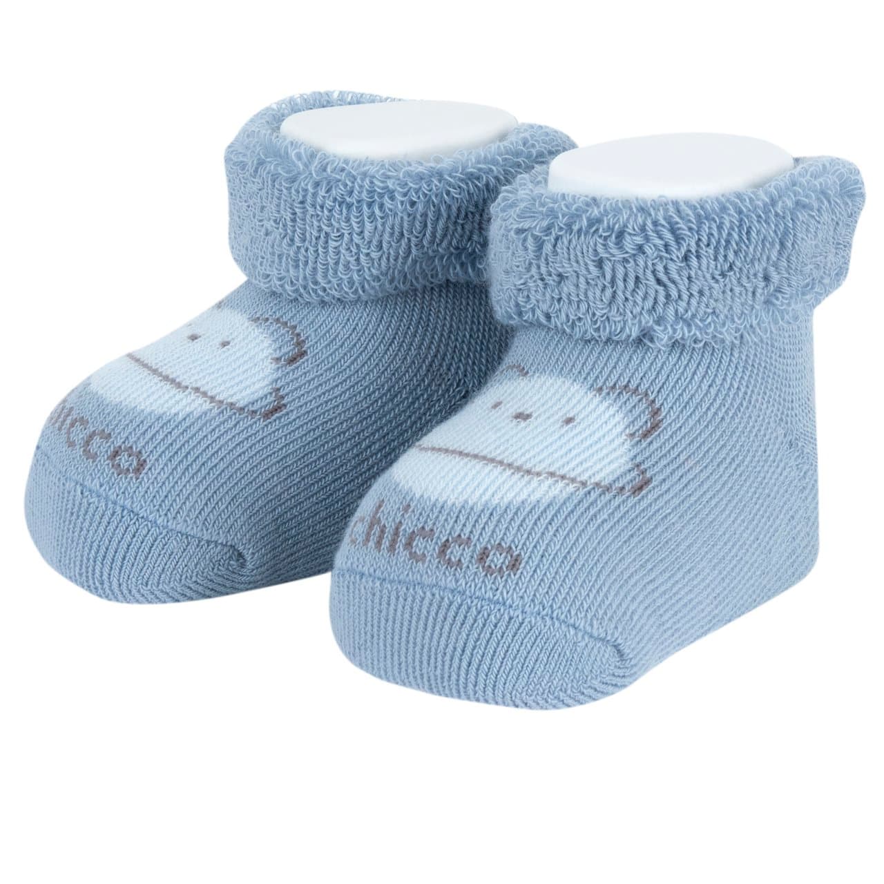 Babbucce da bambina Chicco rosa in spugna con grafica jacquard a nuvoletta, certificate Oeko-Tex. | Chicco