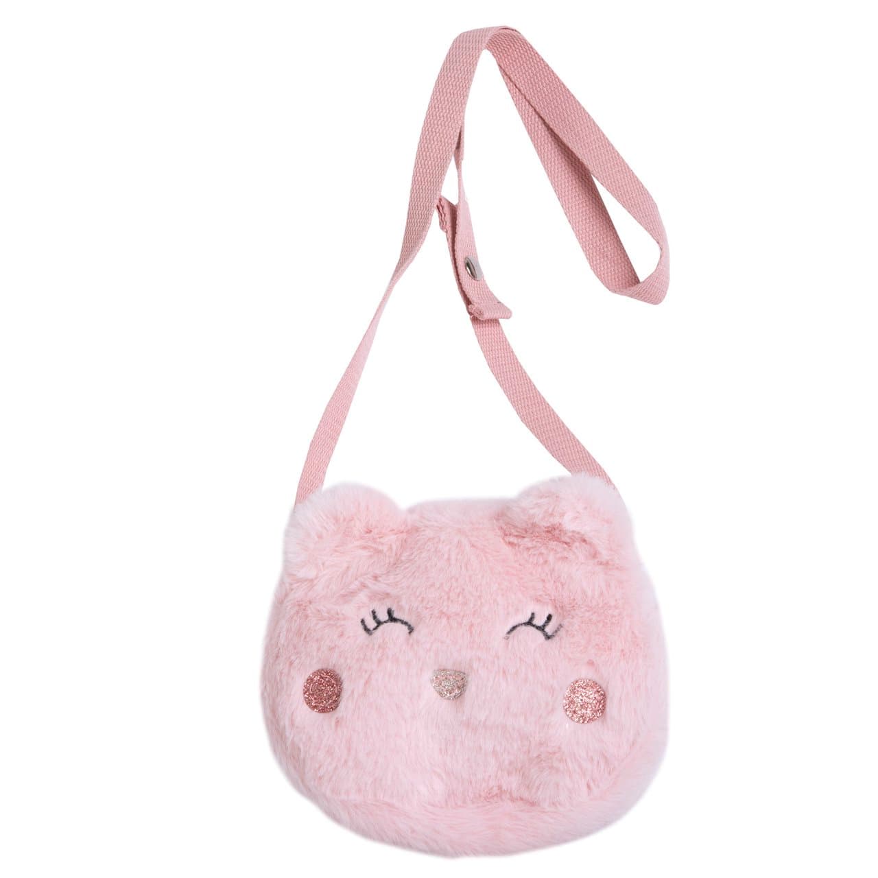 Borsa bambina Chicco rosa con Gattina ricamata e dettagli luminosi, chiusura a zip e tracolla regolabile, ideale come accessorio fuori casa. | Chicco