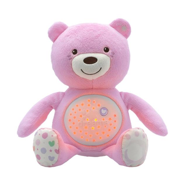 Baby Bear | Chicco Orsacchiotto proiettore Chicco First Dreams Baby Bear rosa, peluche soffice con effetti luminosi e melodie rilassanti per neonati. | Chicco