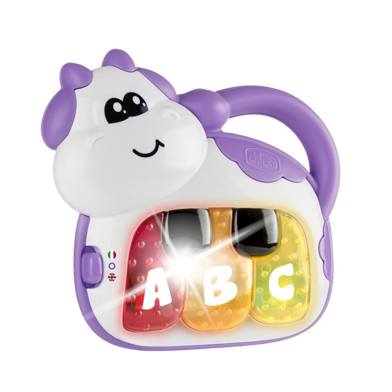 Piano Mucca | Chicco Piano Mucca bilingue Chicco, giocattolo musicale interattivo per bambini, con lettere e animali. | Chicco